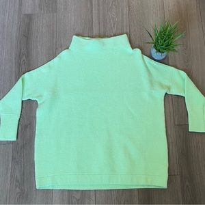 Free People Ottoman Ribbed Tunic Sweater In Neon Green Size Small